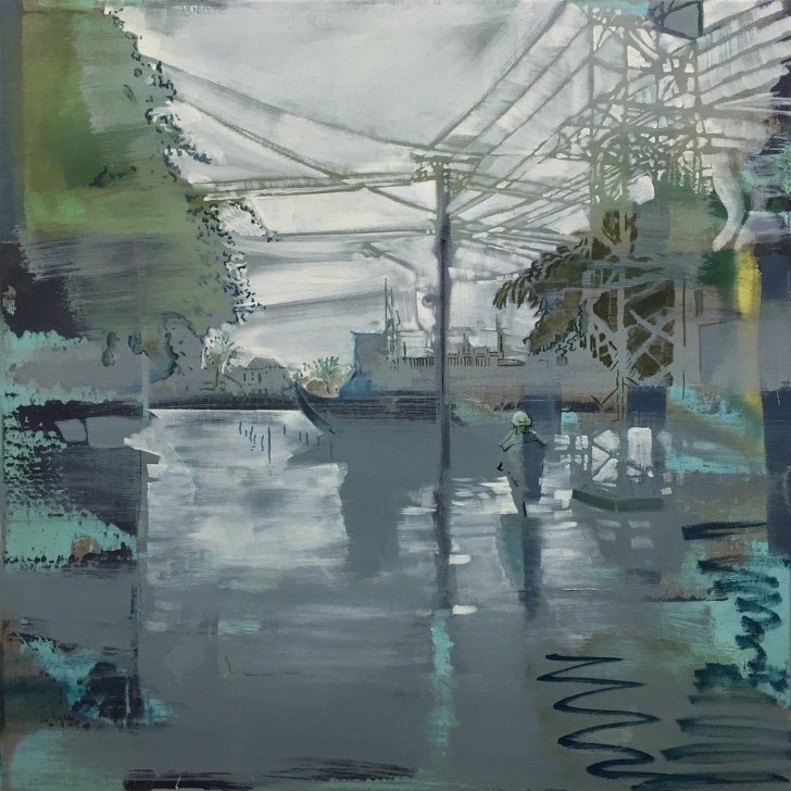 Andrew Fish, Hoi An Flooded, 2016, oil on linen, 32" x 32"; Included in the "Infrastructure" exhibit, Addison/Ripley Fine Art, Washington, DC, Sept.10th--Oct.15th.